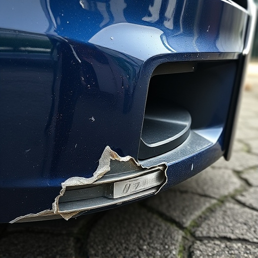 damaged car bumper