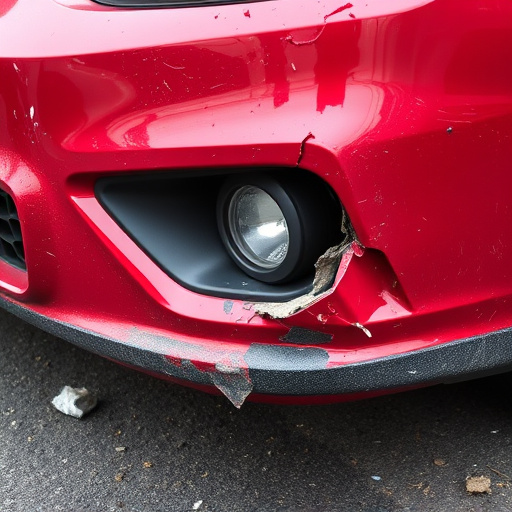 damaged car bumper