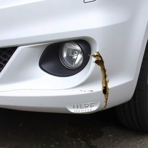 damaged car bumper