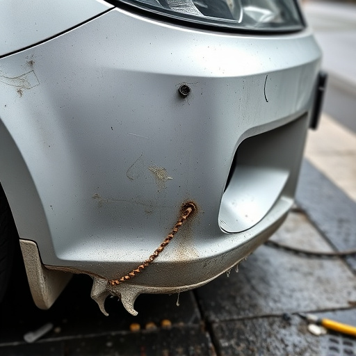 damaged car bumper