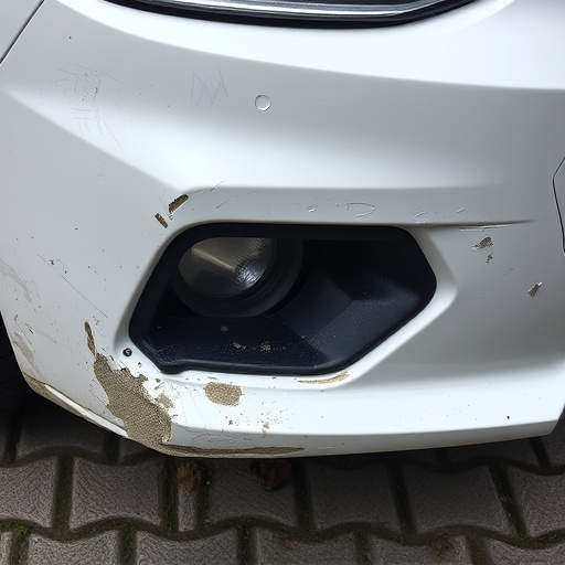 damaged car bumper