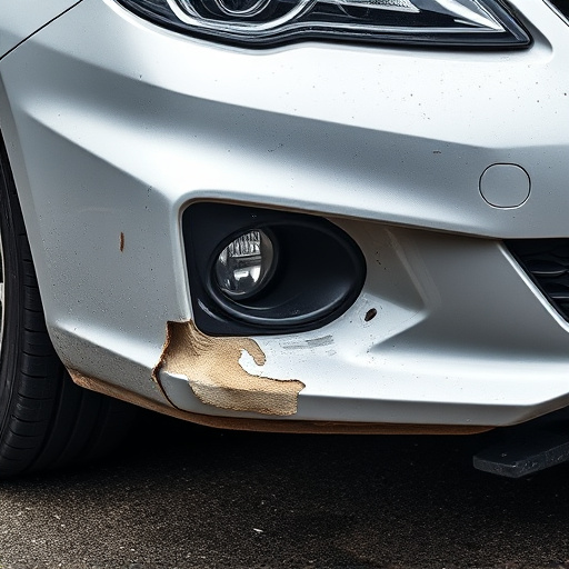 damaged car bumper