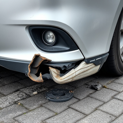 damaged car bumper