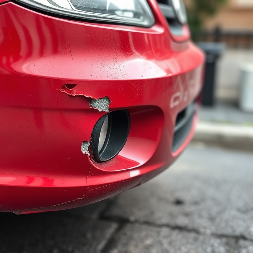 damaged car bumper