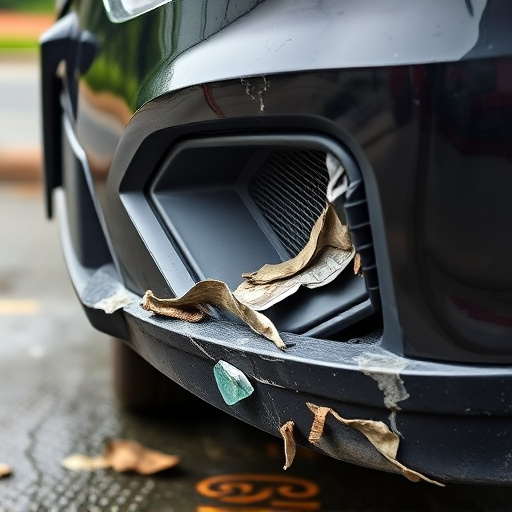 damaged car bumper