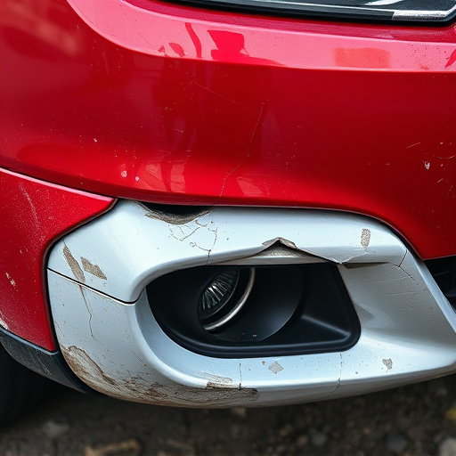 damaged car bumper