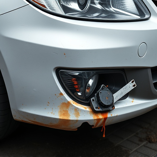 damaged car bumper