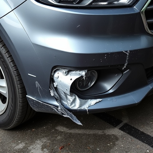 damaged car bumper