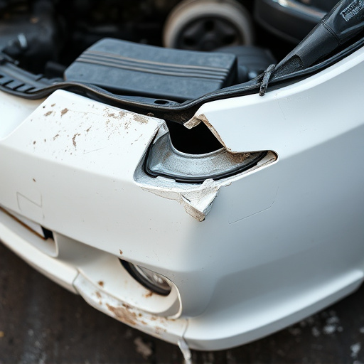 damaged car bumper