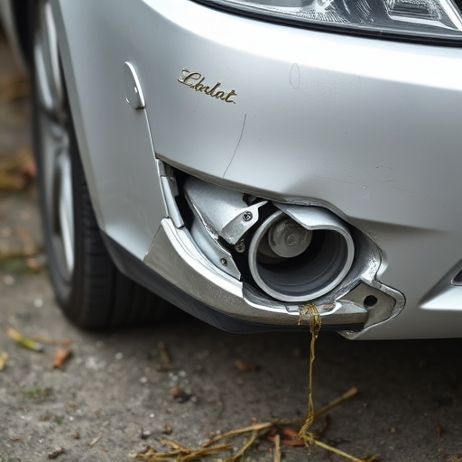 damaged car bumper