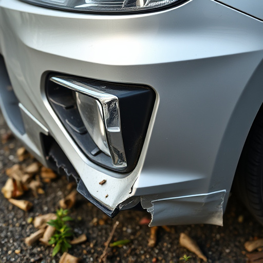 damaged car bumper