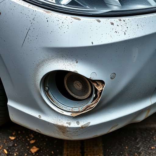 damaged car bumper
