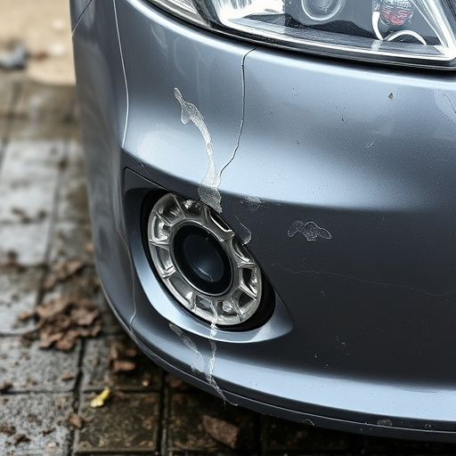 damaged car bumper