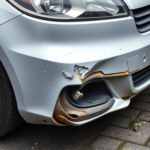 damaged car bumper