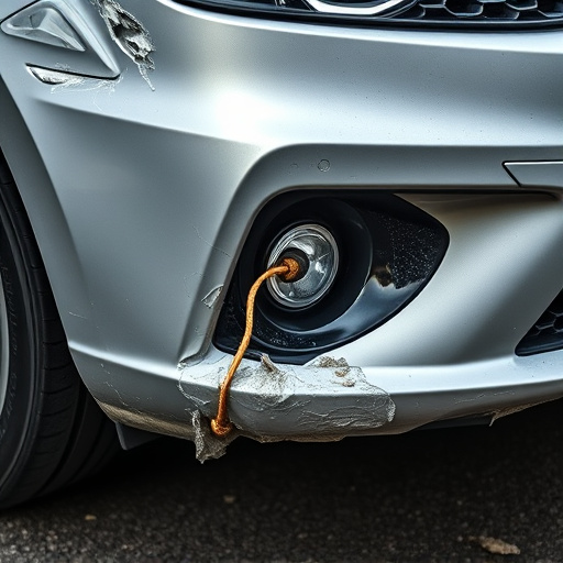 damaged car bumper