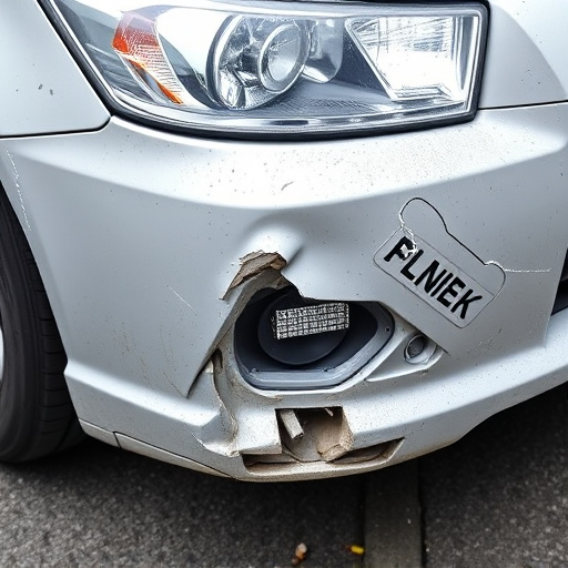 damaged car bumper