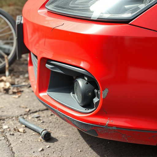 damaged car bumper