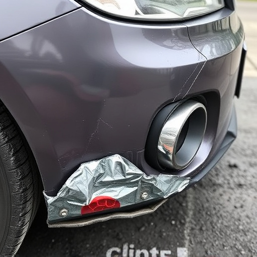 damaged car bumper