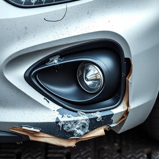 damaged car bumper