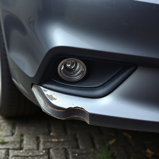damaged car bumper