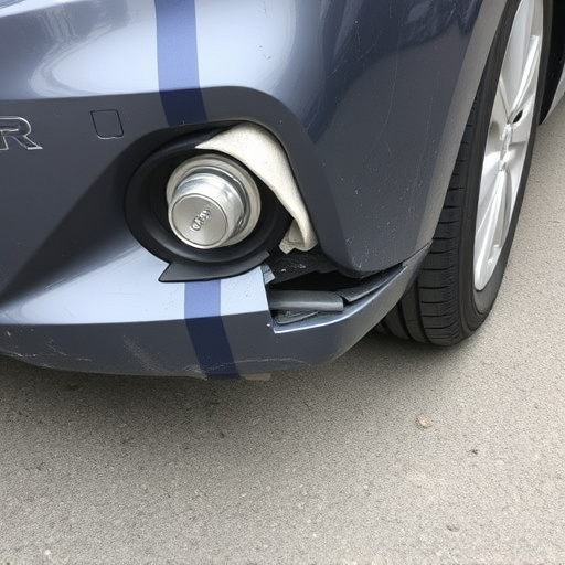 damaged car bumper