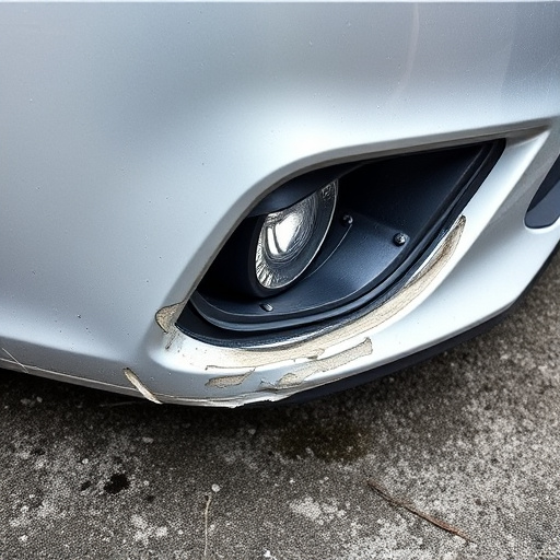 damaged car bumper