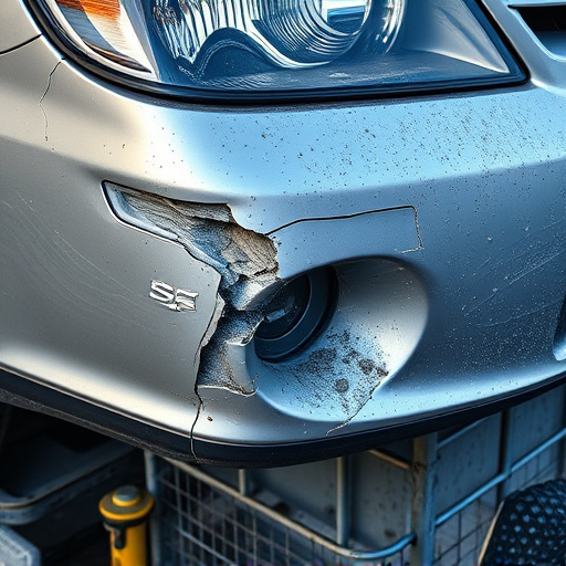 damaged car bumper