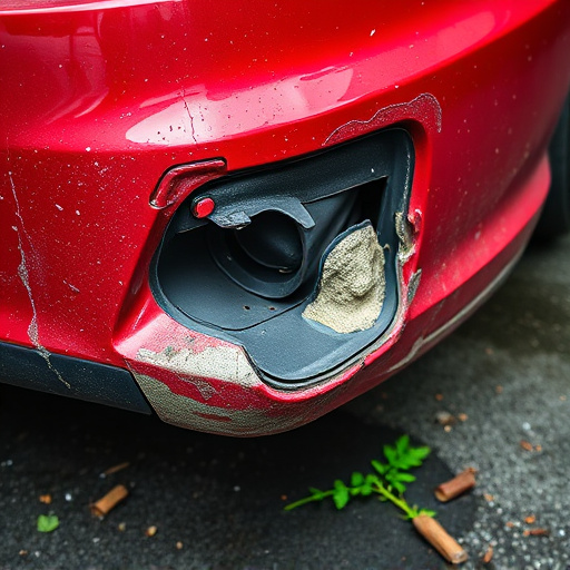 damaged car bumper