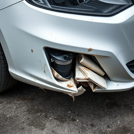 damaged car bumper