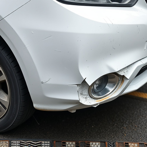 damaged car bumper