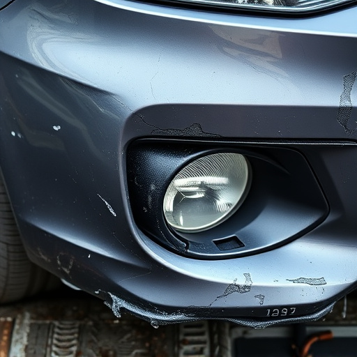 damaged car bumper
