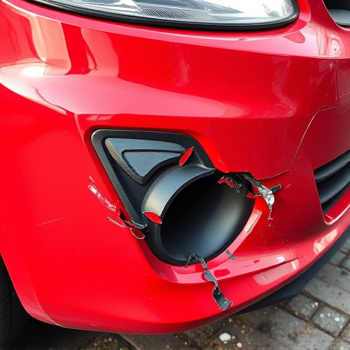 damaged car bumper