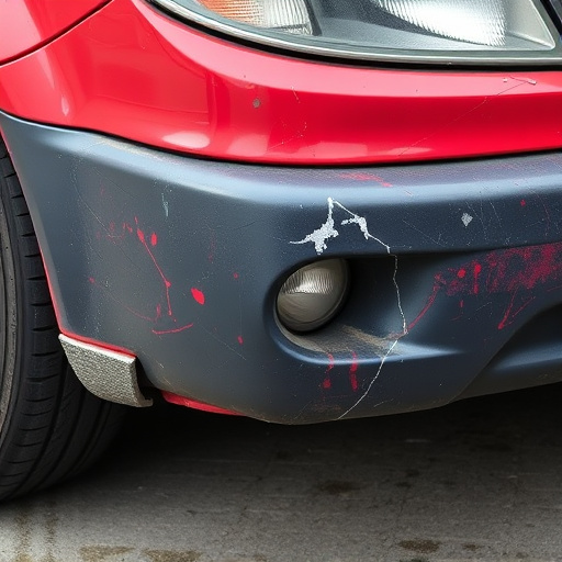 damaged car bumper