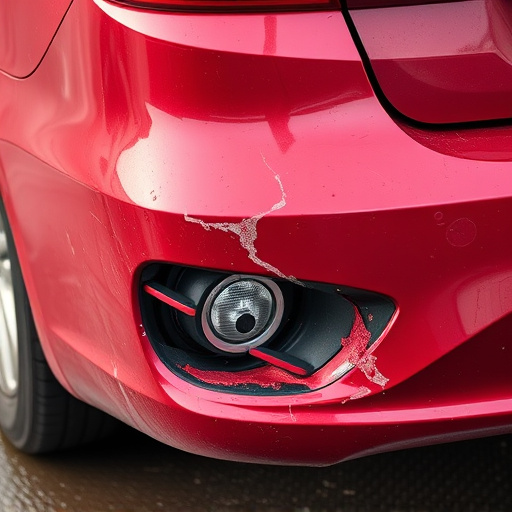 damaged car bumper