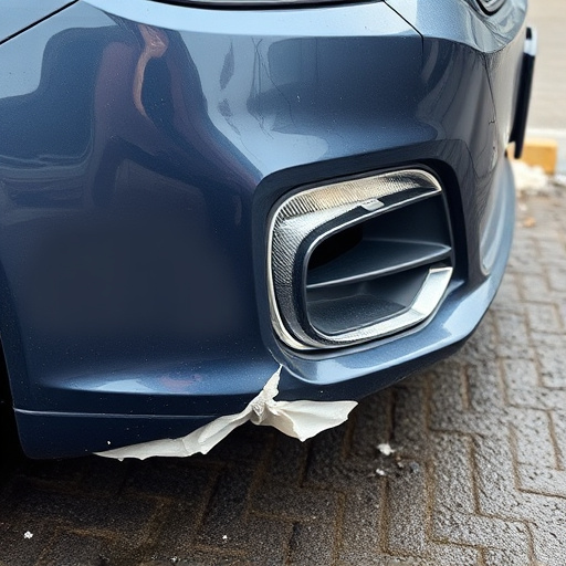 damaged car bumper