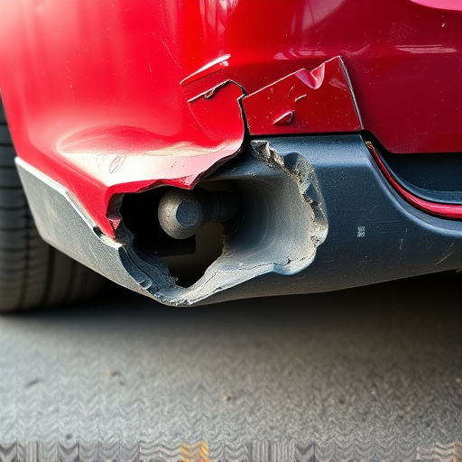 damaged car bumper