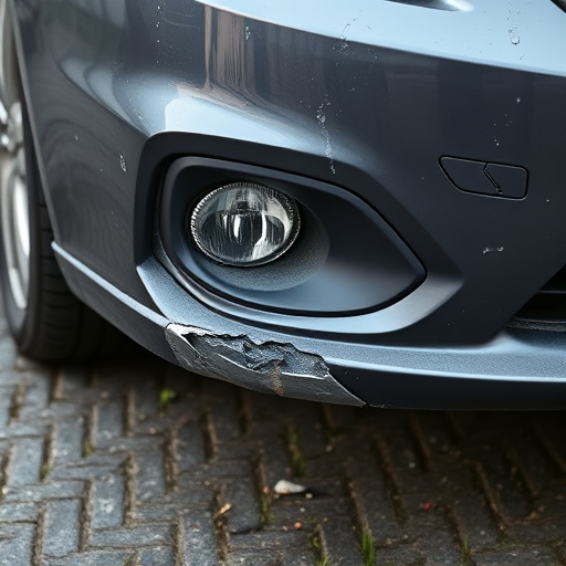 damaged car bumper