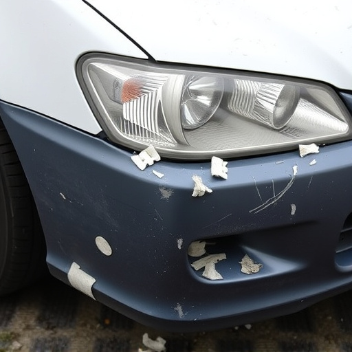 damaged car bumper