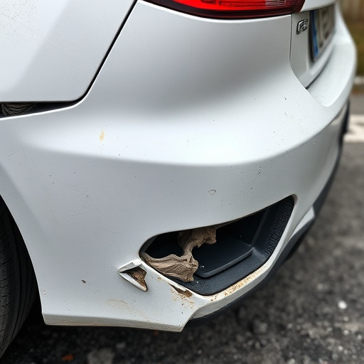 damaged car bumper
