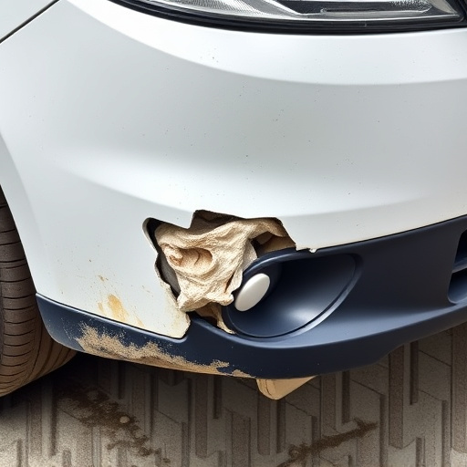 damaged car bumper