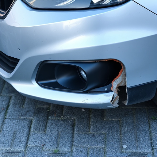 damaged car bumper