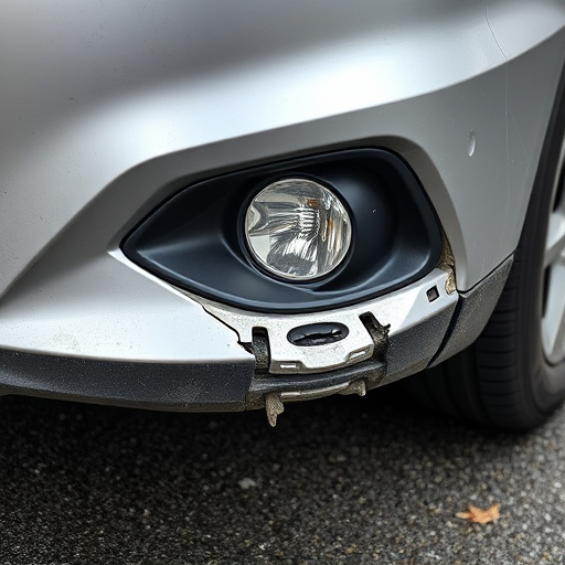 damaged car bumper