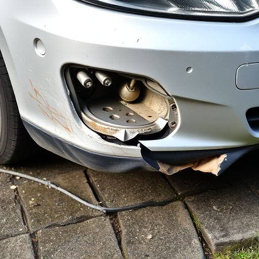 damaged car bumper