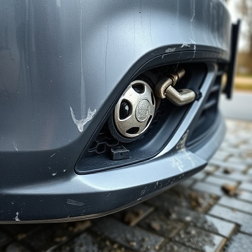 damaged car bumper