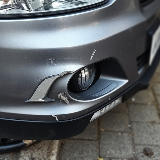 damaged car bumper