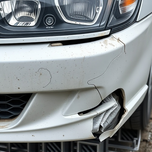 damaged car bumper