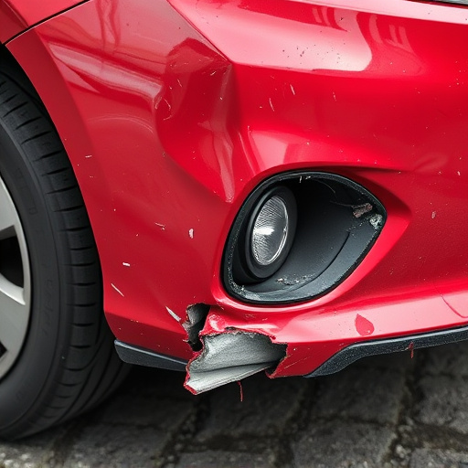 damaged car bumper
