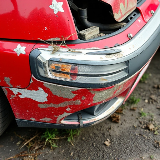 damaged car bumper