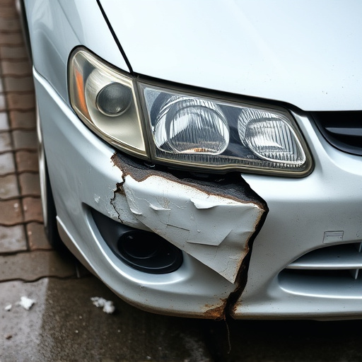 damaged car bumper