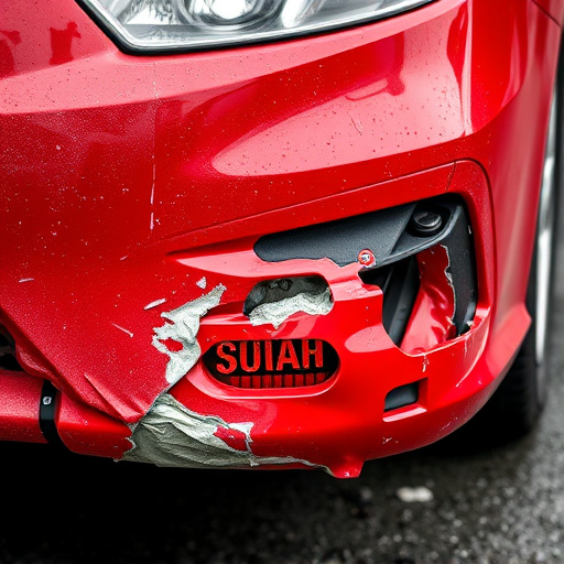damaged car bumper